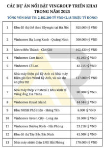 13 dự án nổi bật Vingroup triển khai trong năm 2025 - 2026