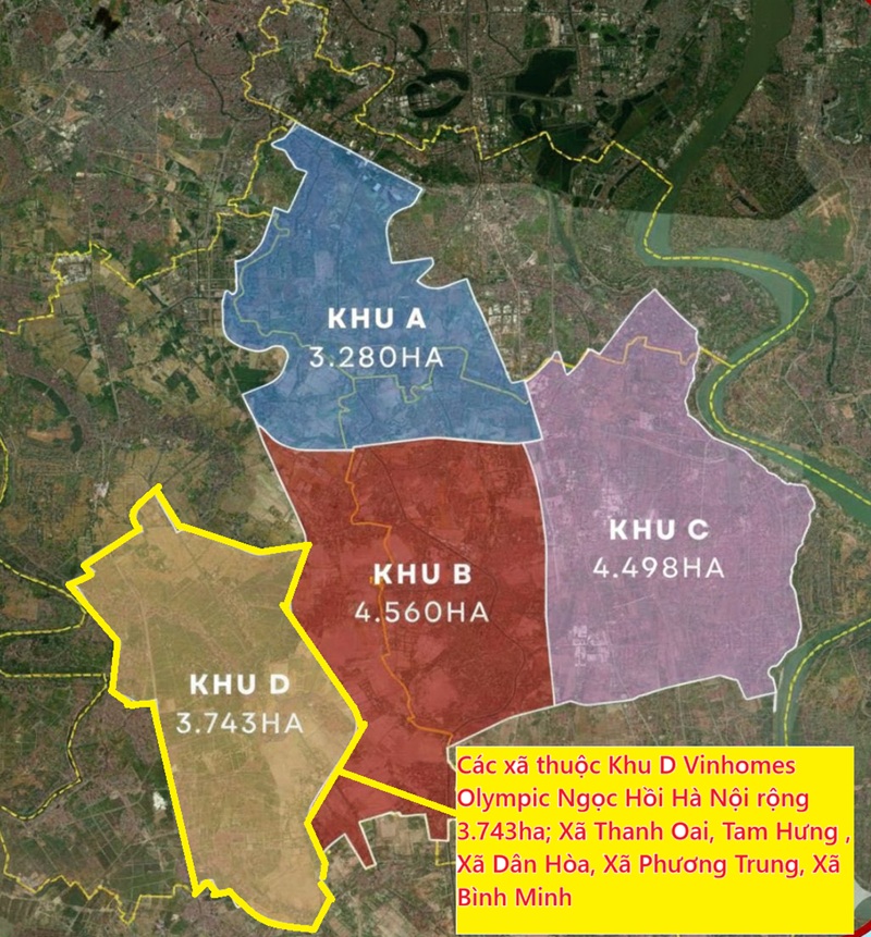 Các xã thuộc Khu D Vinhomes Olympic Ngọc Hồi Hà Nội