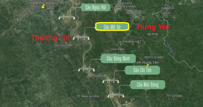 Cầu Mễ Sở nối Thường Tín Hà Nội với Hưng Yên