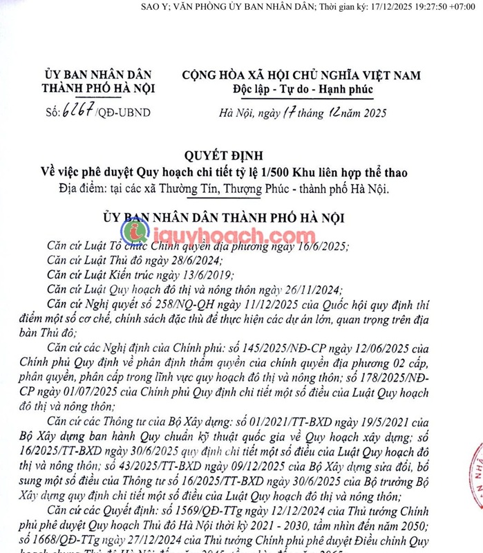 Quy hoạch xã Thượng Phúc làm KĐT Vinhomes Olympic Hà Nội